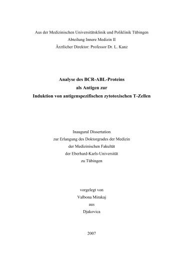 Analyse des BCR-ABL-Proteins als Antigen Induktion - TOBIAS-lib ...