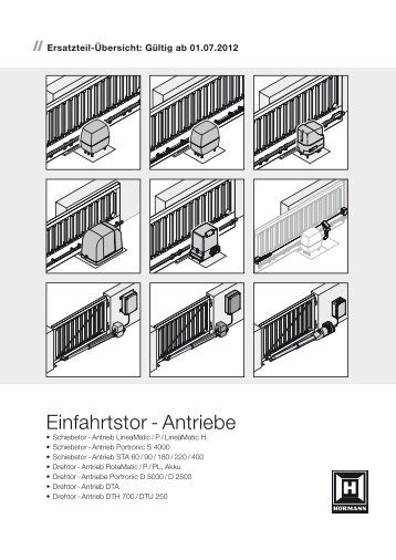 Einfahrtstor-Antriebe DTH STA DTA RotaMatic LineaMatic - Steinau