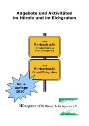 Angebote und Aktivitäten im Hörnle 2010 - Bürgerverein Hörnle ...