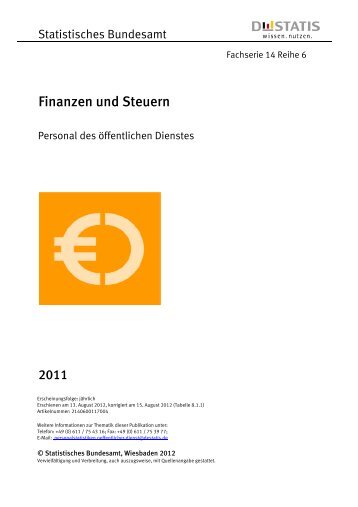 Personal des öffentlichen Dienstes - Fachserie 14 Reihe 6 - 2011