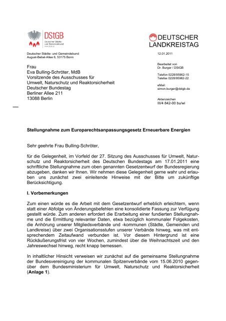 Dstgb Stellungnahme Zum Eag Ee Entwurf Pdf Dokument