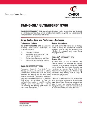 cab-o-sil® ultrabond™ 5760 - Cabot Corporation