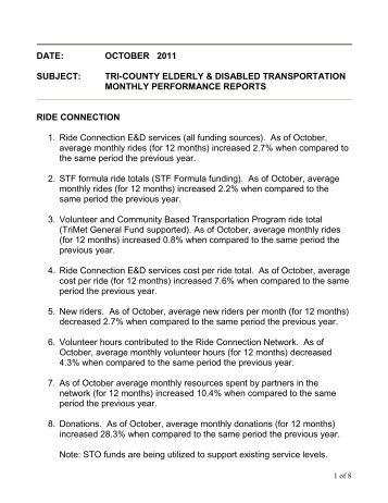 October 2011 - E & D MPR - TriMet