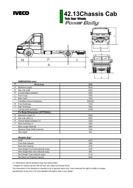 42.13Chassis Cab - Iveco