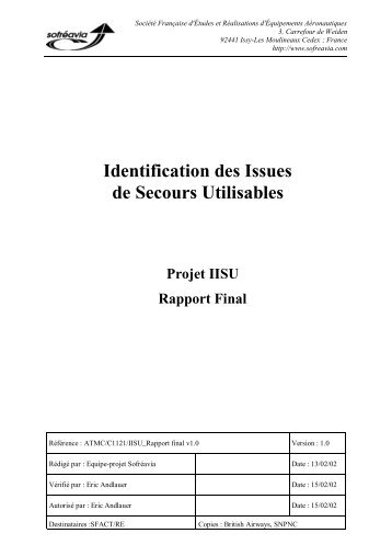 Identification des Issues de Secours Utilisables - Ministère du ...