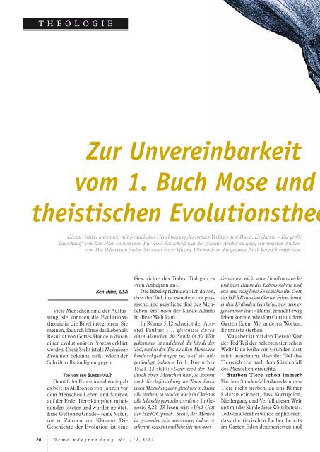 tion begehen den Fehler zu glauben, dass die Evolution eine unwi