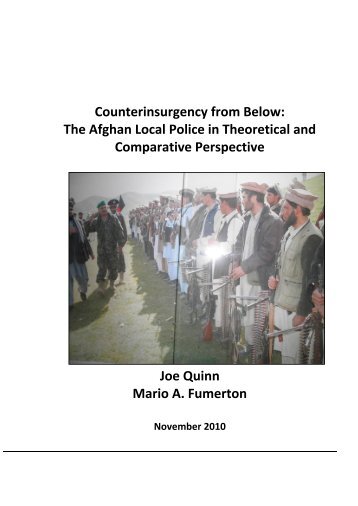 Counterinsurgency from Below: The Afghan Local Police in ... - Ronna