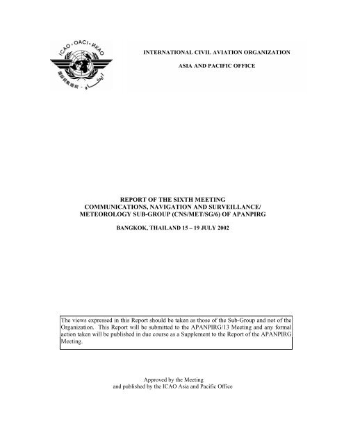 History Of The Meeting International Civil Aviation Organization Asia History Of The Meeting International Civil Aviation Organization Asia
