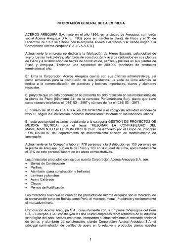 INFORMACIÓN GENERAL DE LA EMPRESA - CDI