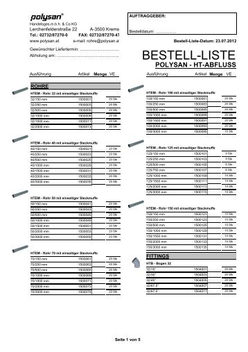 HT-ABFLUSS - bei Polysan