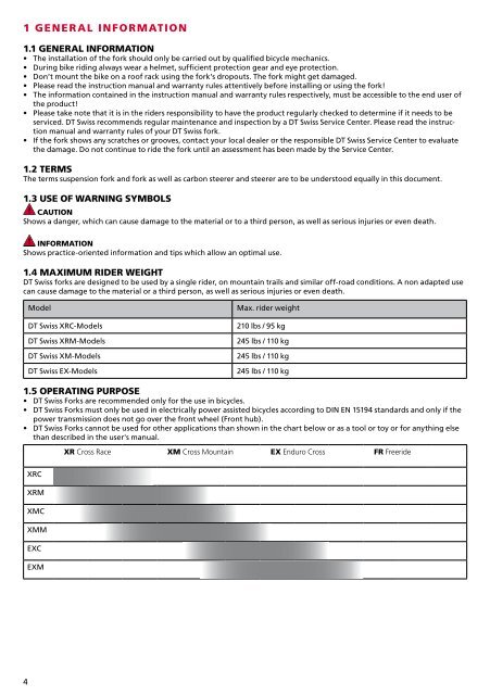 instruction manual and warranty rules instructions d ... - DT Swiss