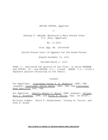 U.S.v. Ballan - United States Court of Appeals for the Armed Forces