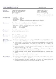 My CV - Chennai Mathematical Institute