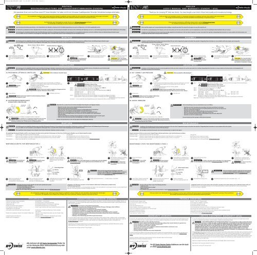 (europa) user's manual and warranty (europe / usa) - DT Swiss