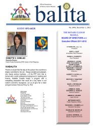 fellowship… - Rotary Club of Manila