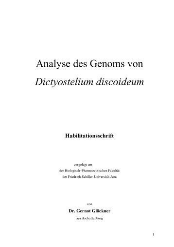 Analyse des Genoms von Dictyostelium discoideum