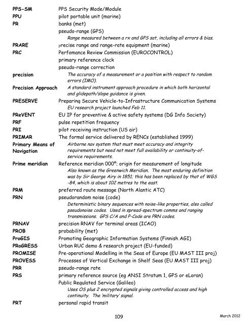 navigation acronyms, abbreviations and definitions - International ...