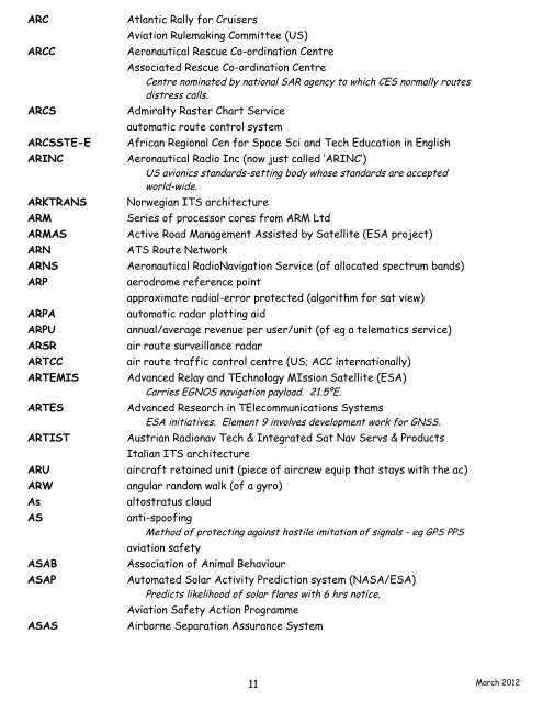 navigation acronyms, abbreviations and definitions - International ...