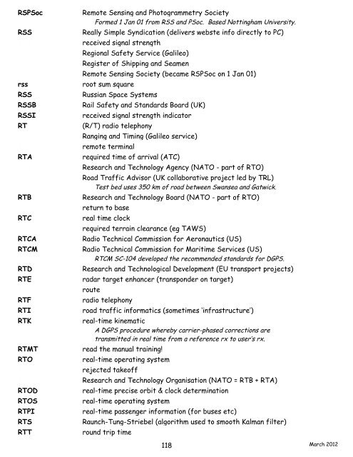 navigation acronyms, abbreviations and definitions - International ...