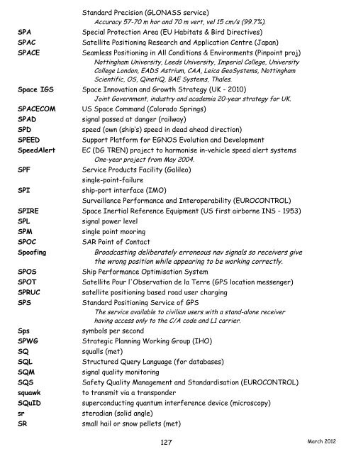 navigation acronyms, abbreviations and definitions - International ...