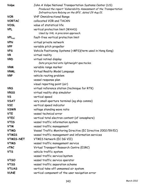 navigation acronyms, abbreviations and definitions - International ...