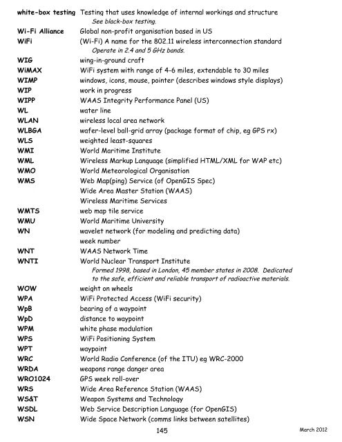 navigation acronyms, abbreviations and definitions - International ...