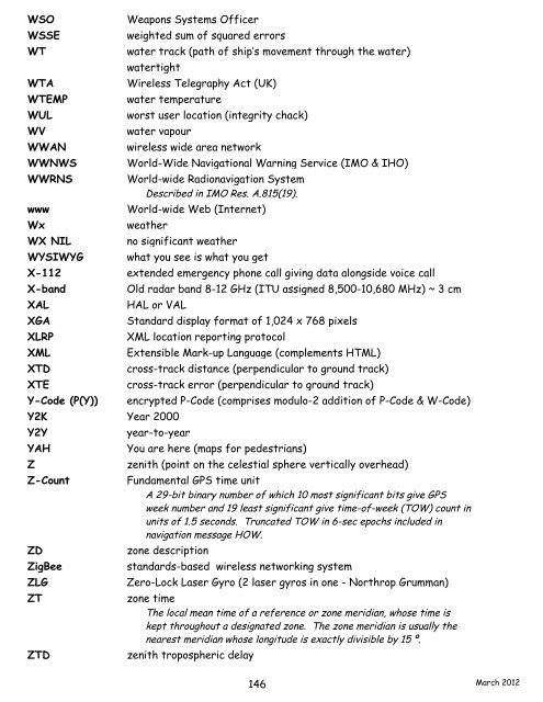 navigation acronyms, abbreviations and definitions - International ...