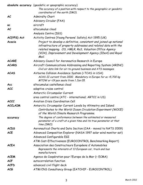 navigation acronyms, abbreviations and definitions - International ...