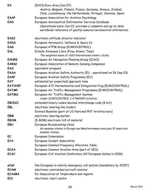 navigation acronyms, abbreviations and definitions - International ...