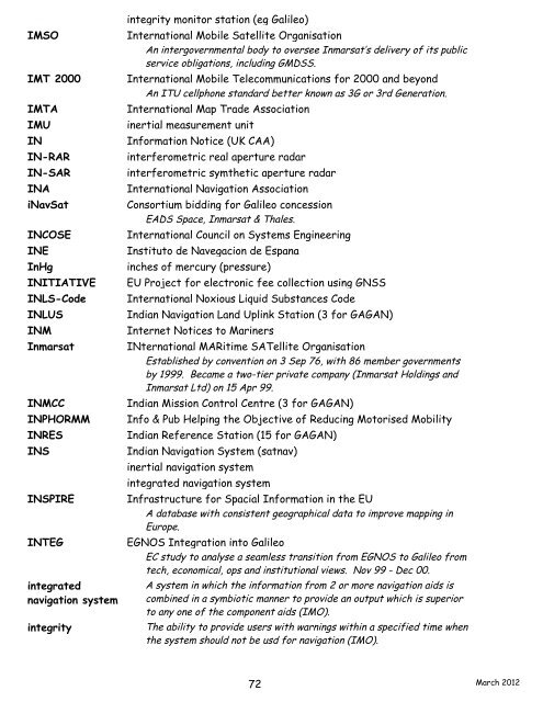 navigation acronyms, abbreviations and definitions - International ...