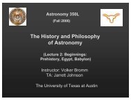 The History and Philosophy of Astronomy - Astronomy Program ...
