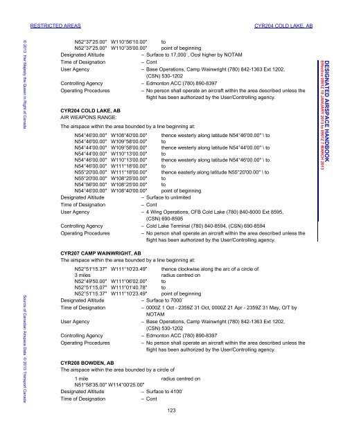 Designated Airspace Handbook - Nav Canada