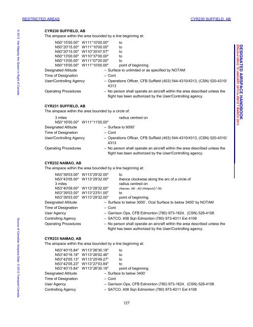 Designated Airspace Handbook - Nav Canada