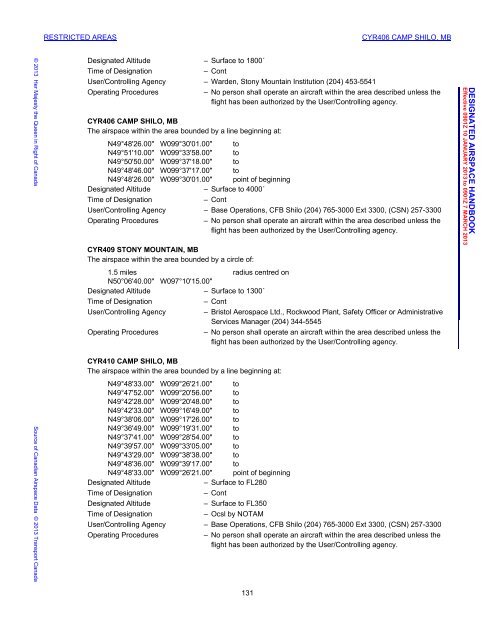 Designated Airspace Handbook - Nav Canada