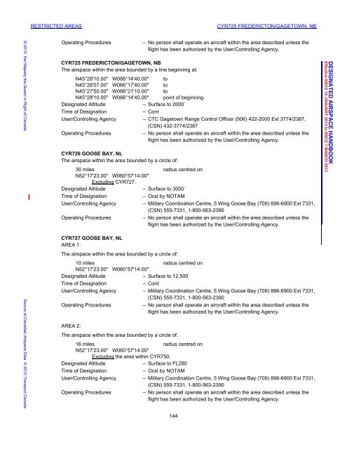 Designated Airspace Handbook - Nav Canada