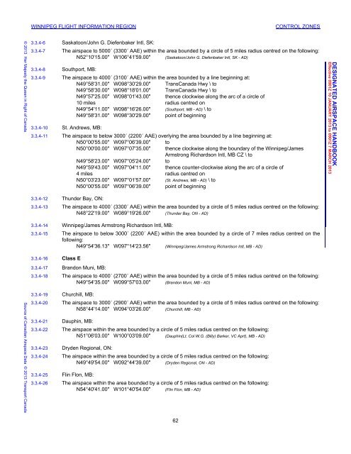 Designated Airspace Handbook - Nav Canada