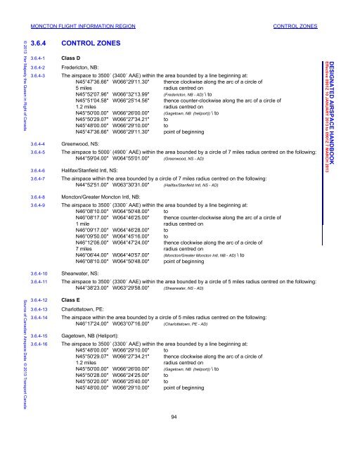 Designated Airspace Handbook - Nav Canada