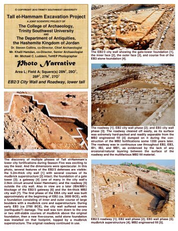 Photo Narrative - Tall el-Hammam Excavation Project