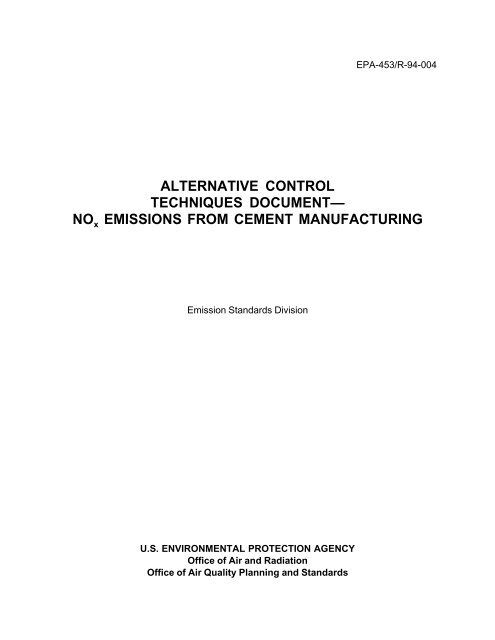 NOx Emissions from Cement Mfg - US Environmental Protection ...