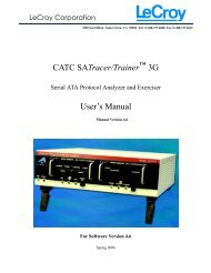 CATC SATracer/Trainer 3G User's Manual - LeCroy