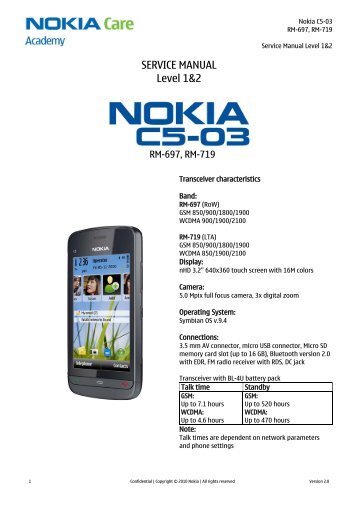 Nokia C5-03 RM-679, RM-719 Service Manual ... - Altehandys.de