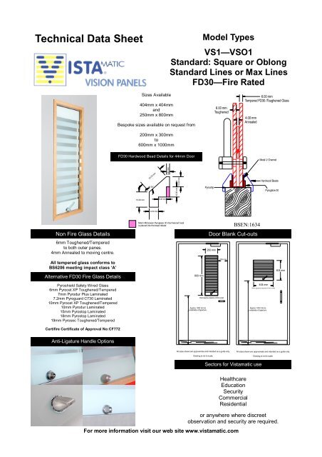 Technical Specifications - Vistamatic