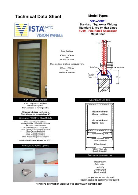 Technical Specifications - Vistamatic