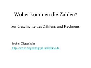 Geschichte des Zählens - Jochen Ziegenbalg