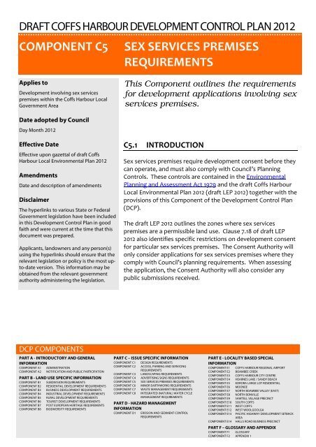 CO M PO N EN T C5 SEX SERVICES PREM ISES REQ U IREM EN TS 