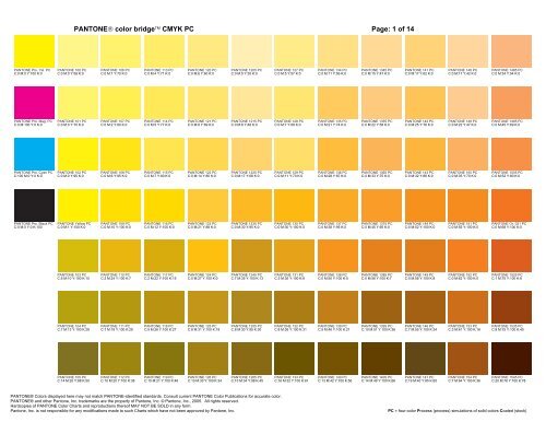 PANTONE® color bridge™ CMYK PC Page: 1 of 14 - FETCHbranding