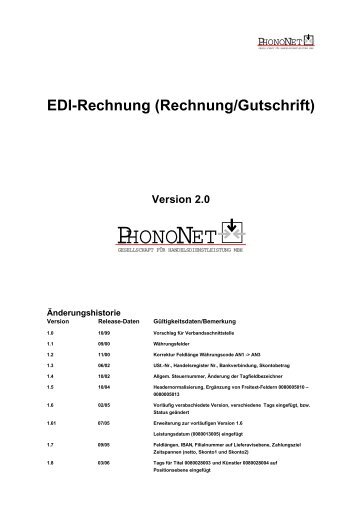 EDI-Rechnung (Rechnung/Gutschrift) Version 2.0