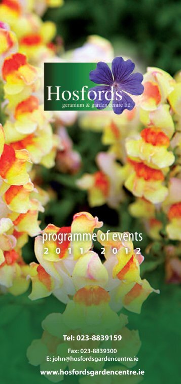 programme of events - Hosfords Garden Centre