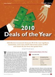 Deals of the Year 2010 - India Business Law Journal