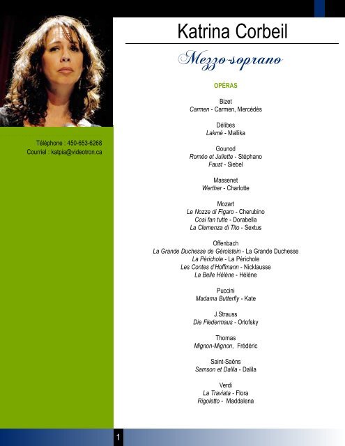 Katrina Corbeil Mezzo-soprano - Les Productions Les Amoureux